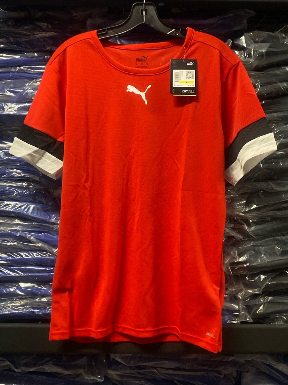 PUMA TeamRise Soccer Jersey Men’s Medium Red/Black/White Athletic DryCell NWT